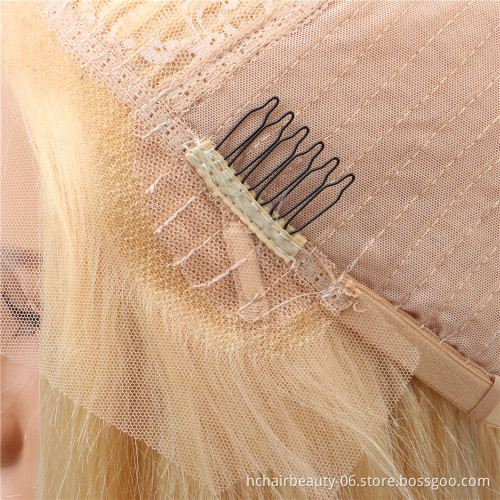 Wholesale Middle Part 613 Blonde 13x1 Lace Pre Plucked 130% 150% 180% Remy Wig 100% Human Hair Extensions Wig